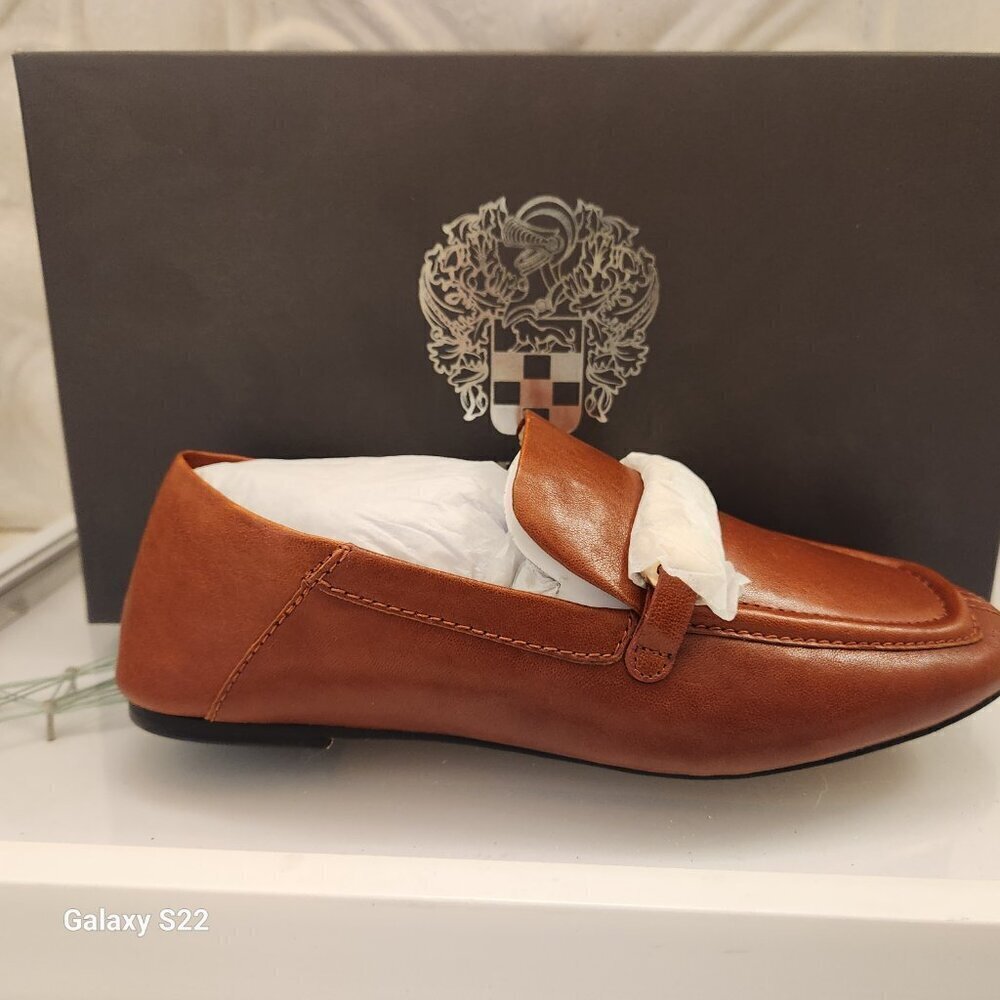 Vince Camuto Leather Slip-On Loafers - Padaire in Burnt Amber. NIB. 6.5 W